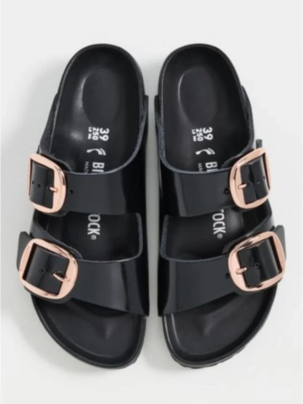 Birkenstock Arizona Big Buckle High Shine Exquisite – Black Size 38 / US 7–7.5